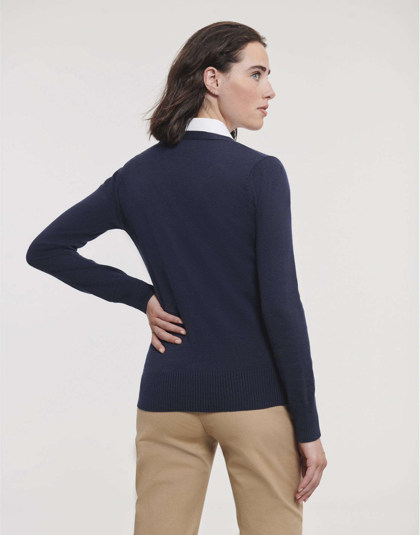 Ladies' V-Neck Knitted Cardigan 3