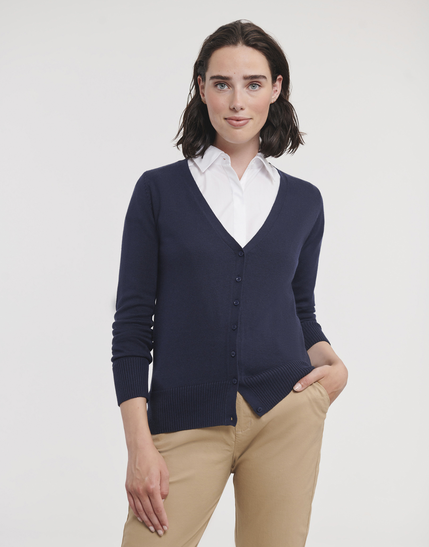 Ladies' V-Neck Knitted Cardigan 2
